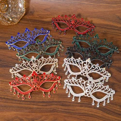 Fashion Crystal Rhinestone Bridal Mask Wedding Accessories For Women Bride Dancing Party Tassel Masks Banquet Accessories