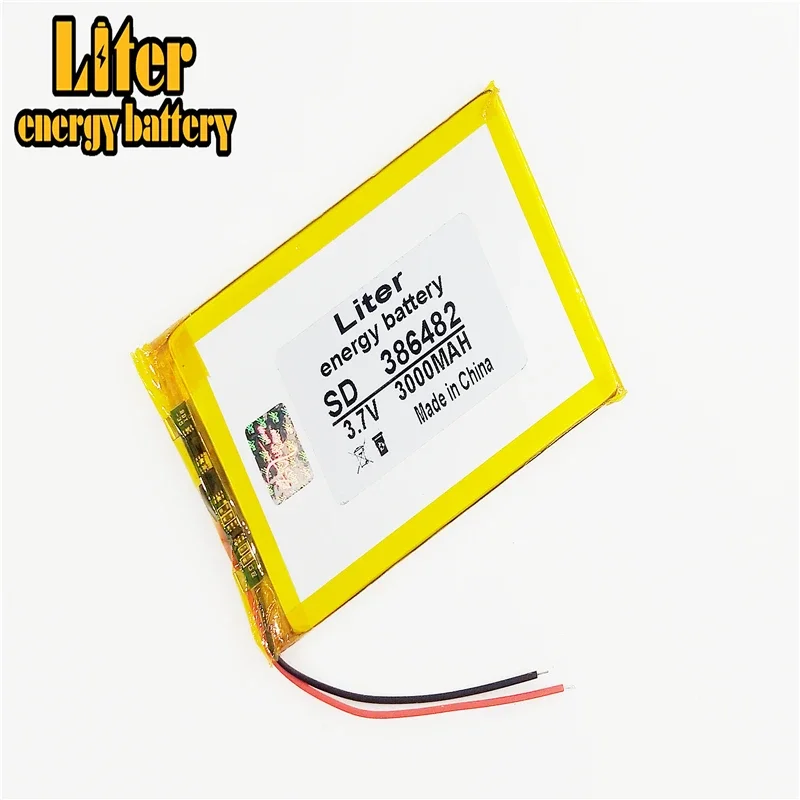 

386482 3,7 V 3000MAH литий-полимерная аккумуляторная батарея для PSP, PDA GPS DVR электронная книга планшетный ПК