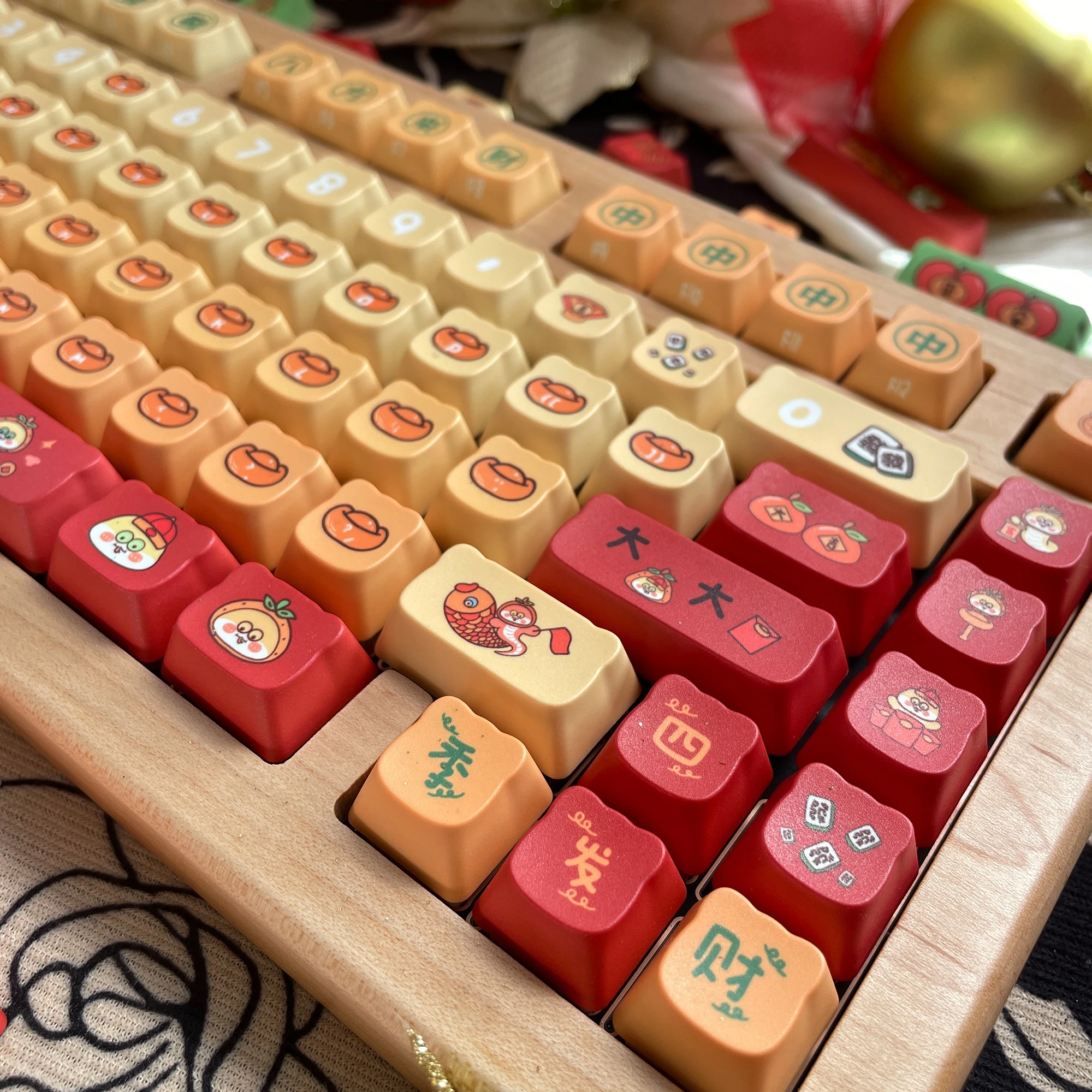 Fa Cai Snake Keycaps PDA Altura Classe Moa Keycaps Teclado Mecânico Bonito Teclado Personalizado Keycaps