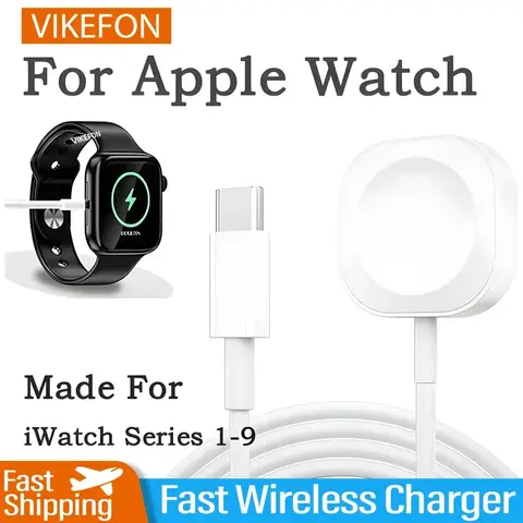 Caricabatterie wireless magnetico USB tipo C per IWatch 9/8/7/6/5/SE Stazione di ricarica rapida portatile USB C per Apple Watch Series Ultra