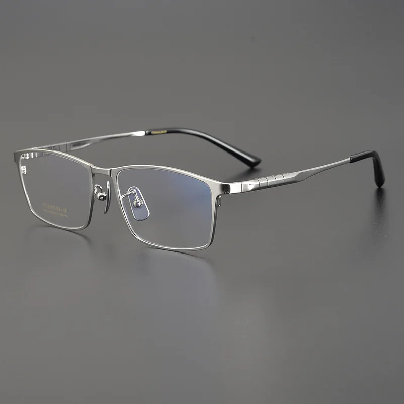Pure Titanium Business Glasses Frame Men Fashion Square Full Rim Eyeglasses Unique Design Gold Color Spectacles Eyewear Gafas