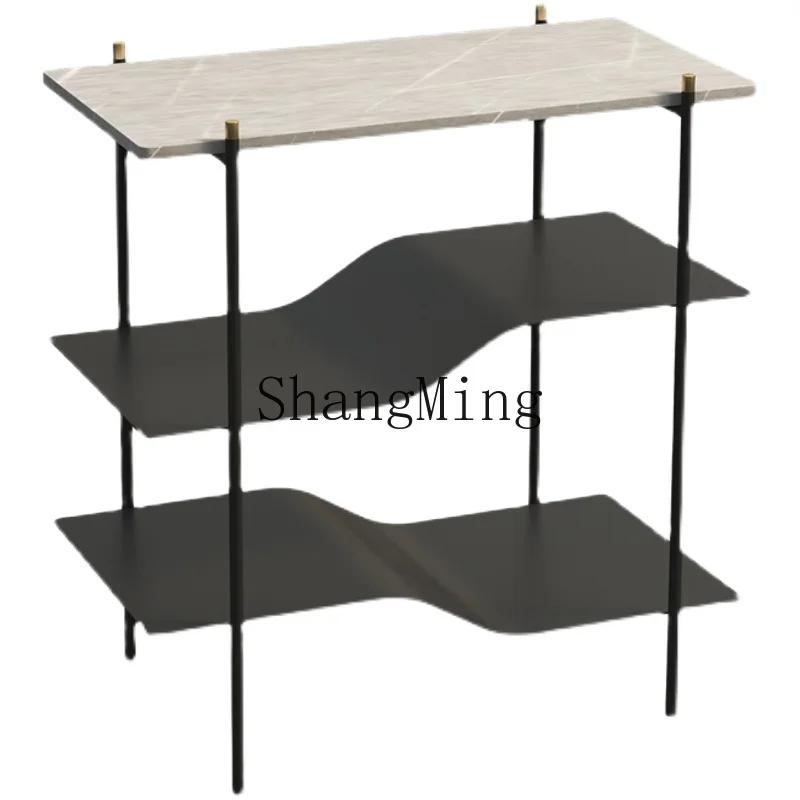 

CL side table simple modern small coffee table rock slab light luxury living room sofa side cabinet bedroom wrought corner table