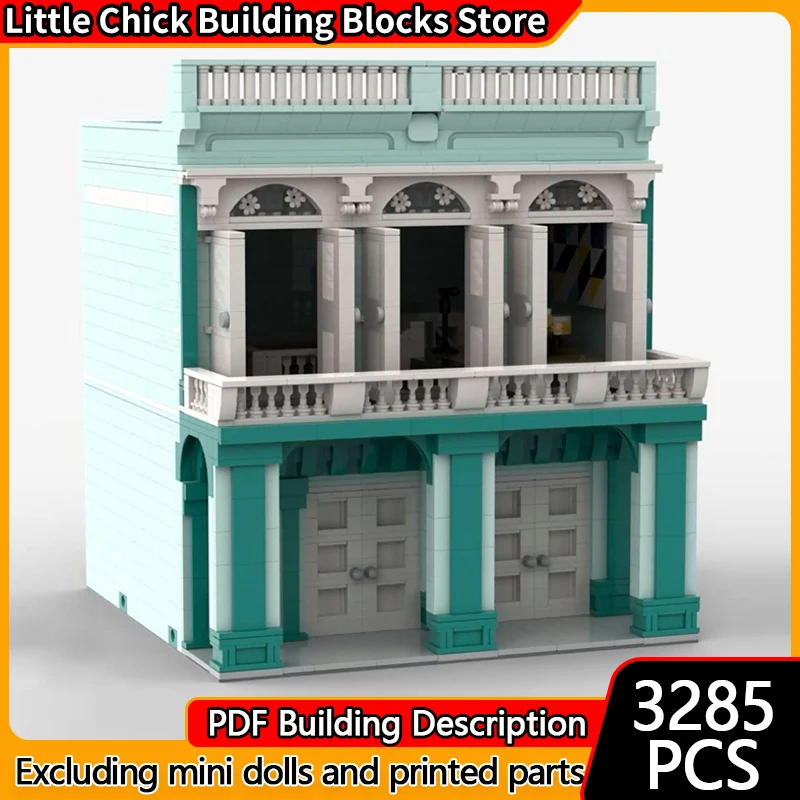 

Модель City Street View MOC, строительные кирпичи, двухэтажный казиновый клуб, модульная технология, детские праздничные подарки, сборный игрушечный костюм