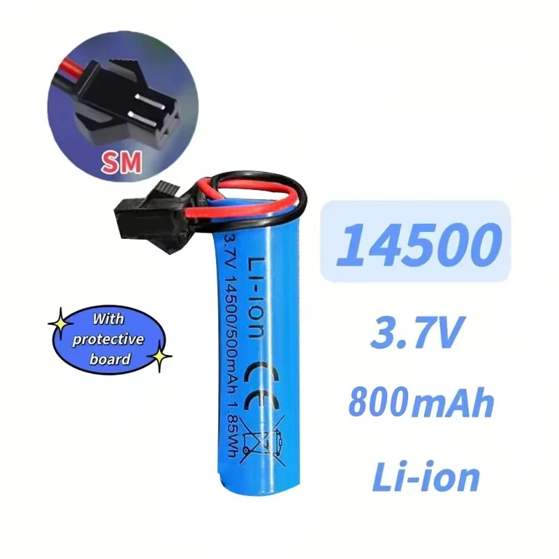 New 3.7V 500mAh 14500 SM-2P Plug rechargeable Battery and Charger For C2 D828 RC Stunt Dump Car Battery Toys Accessories RC Car
