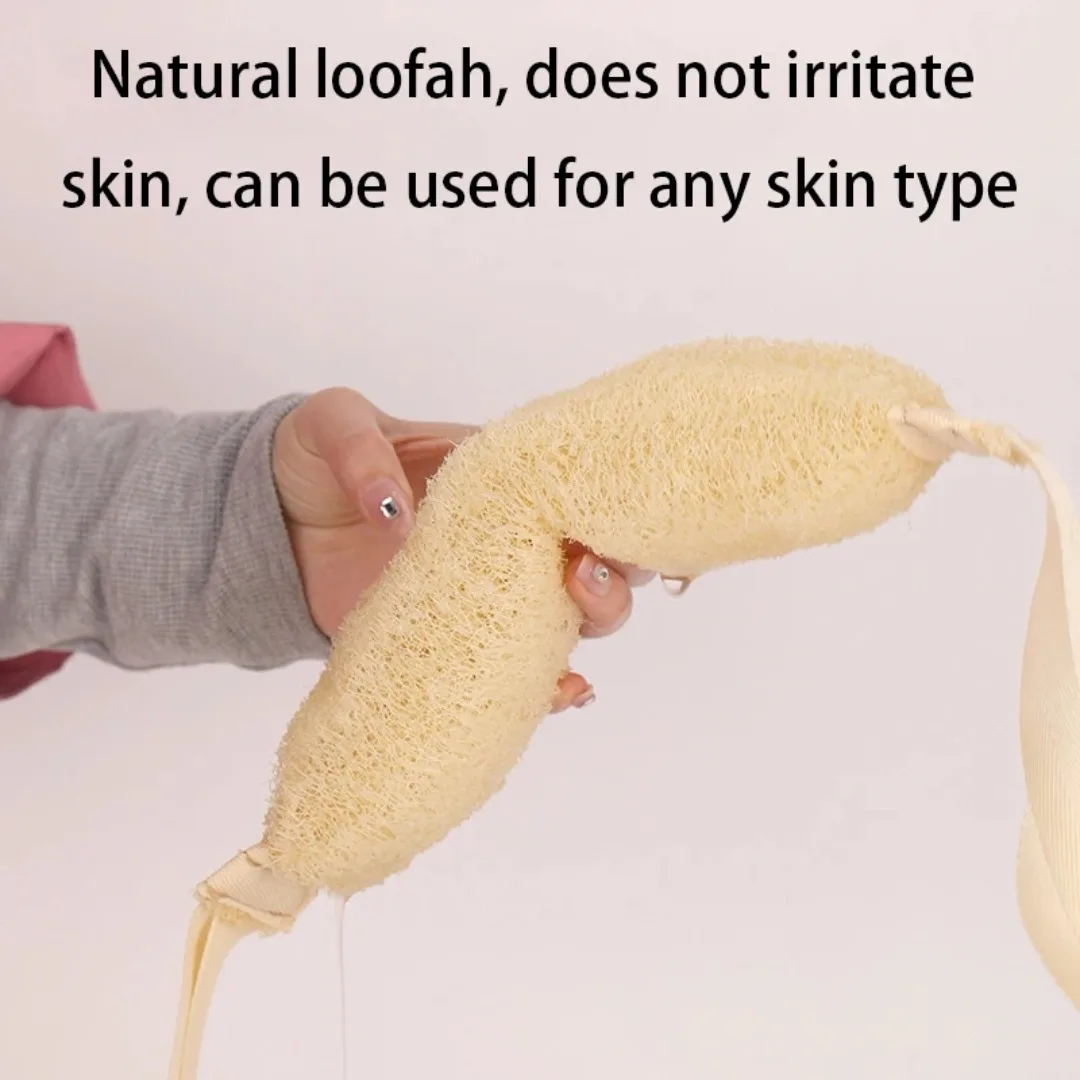 1pcs Natural Loofah Soft Exfoliating Body Scrub Bath Shower Spa Massage Bath Brush Scrubber Sponge Back Strap Skin Cleaning Tool