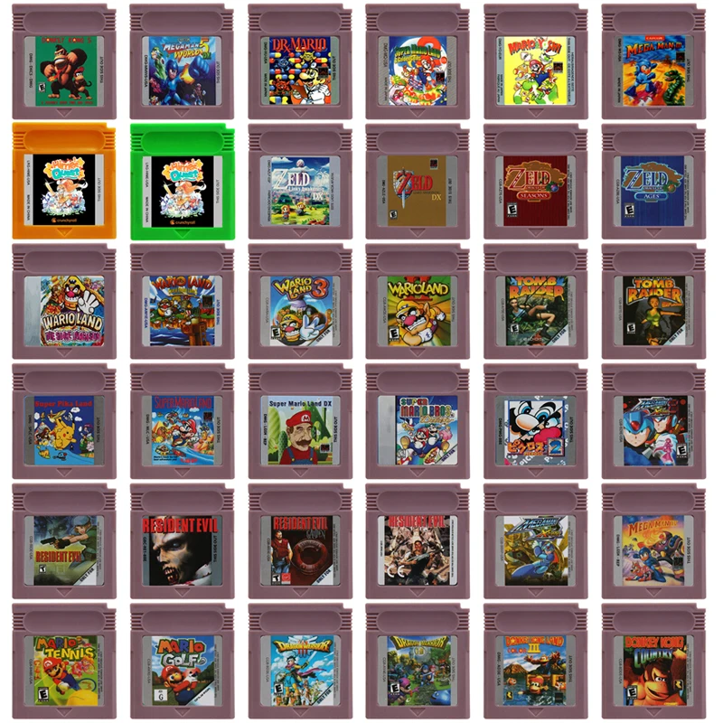 Cartucho de videojuegos de 16 bits, tarjeta de consola de juegos GBC, Ddonkey Kong Mmario Zzelda Wwario Himes Quest mMega Man para regalo de seguidores