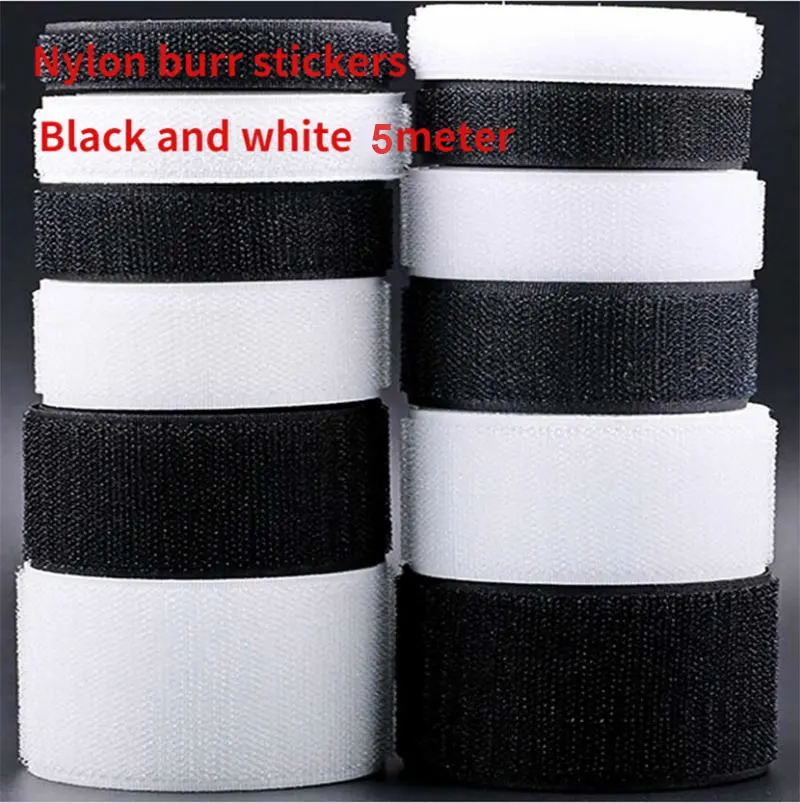 5Meter/Pair Nylon Hook and Loop No Glue Hook Self Adhesive Fastener Tape Sewing-On Strips Magic Tape DIY Sewing Tape Accessories