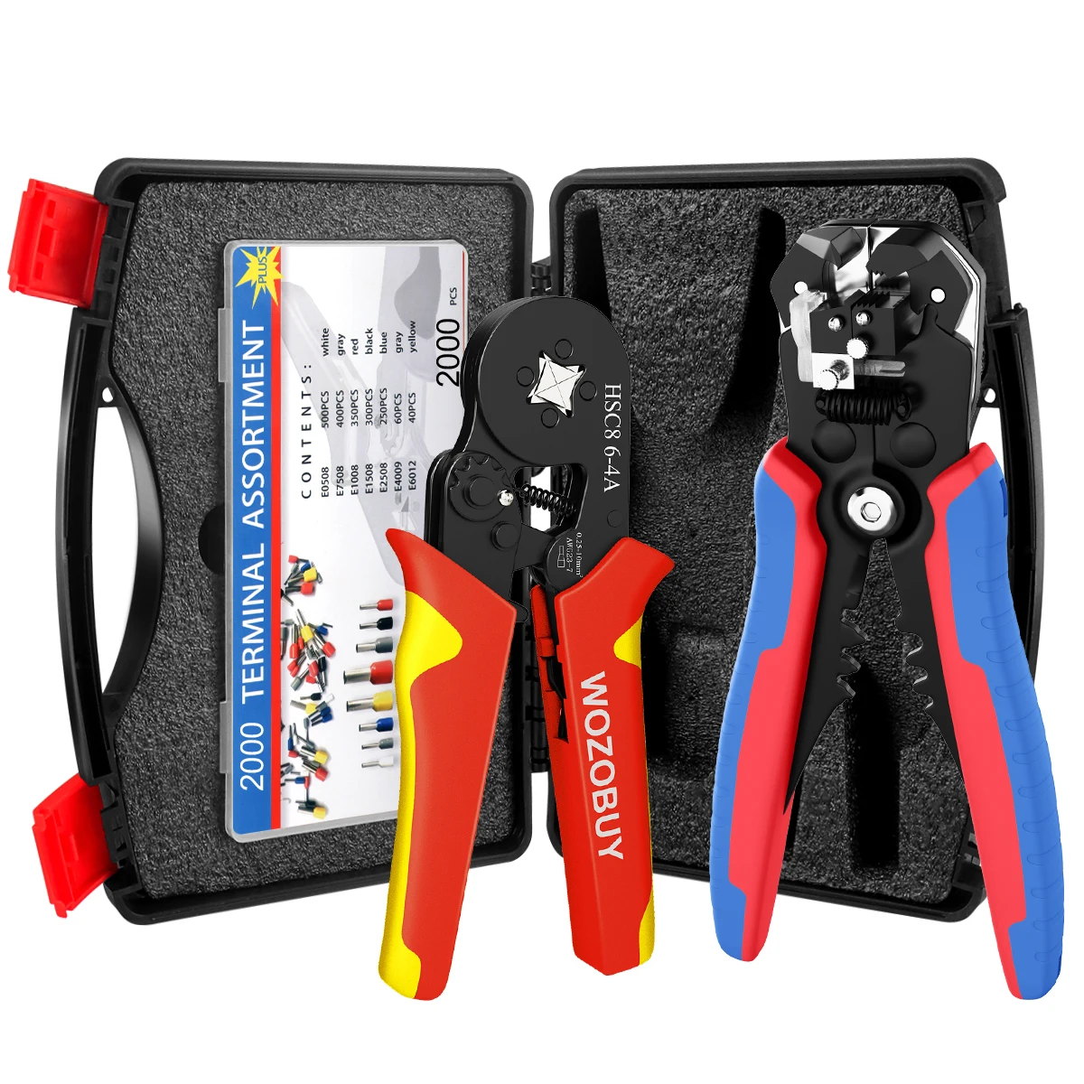 Crimping Pliers HSC8 6-4/6-6 Tubular Terminals Multifunctional Wire Strippers Hand Tools Electric Mini Clamp Crimping Pliers Kit