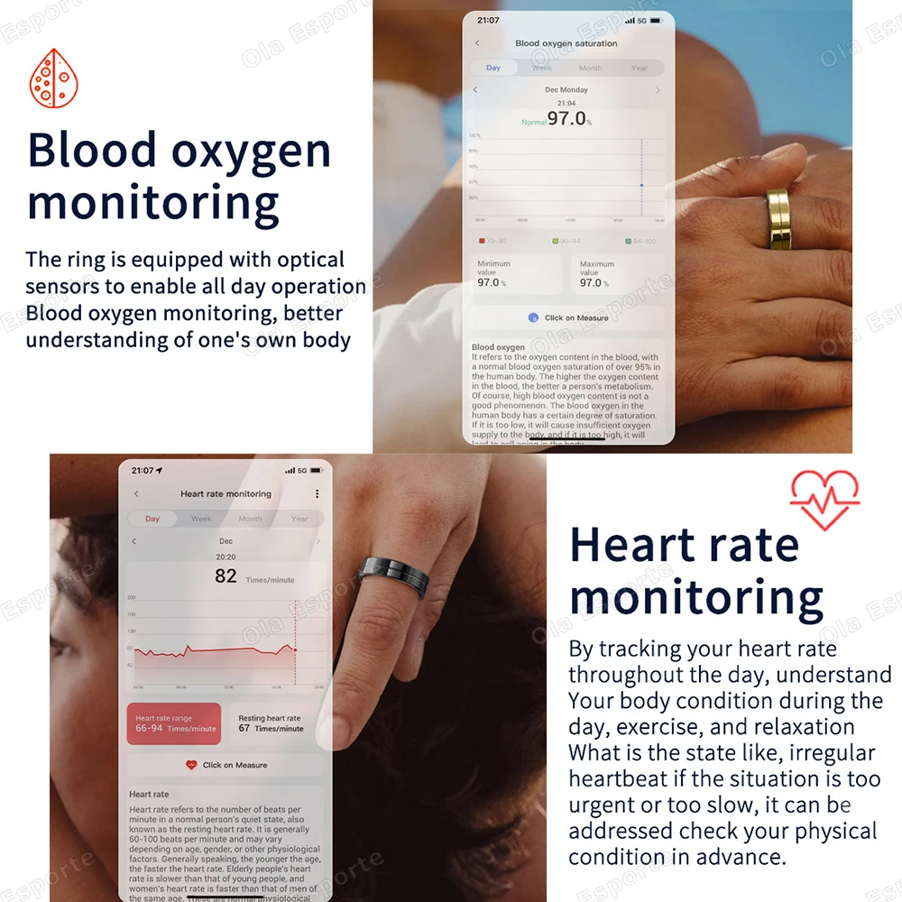 Nuovo Smart Ring R11 Frequenza cardiaca Pressione sanguigna Gioco sensoriale Modalità multi-sport impermeabili Fitness Tracker Smartring per uomo Donna