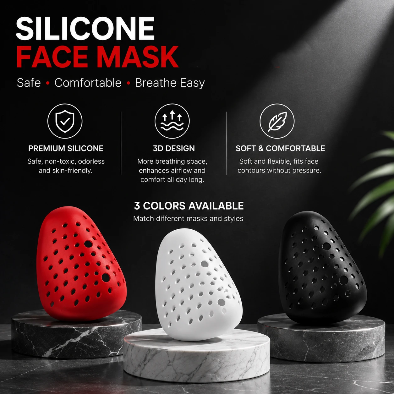 3D Halfface Bracket Silicone M - Silicone Mask Bracket ulasan dan harga