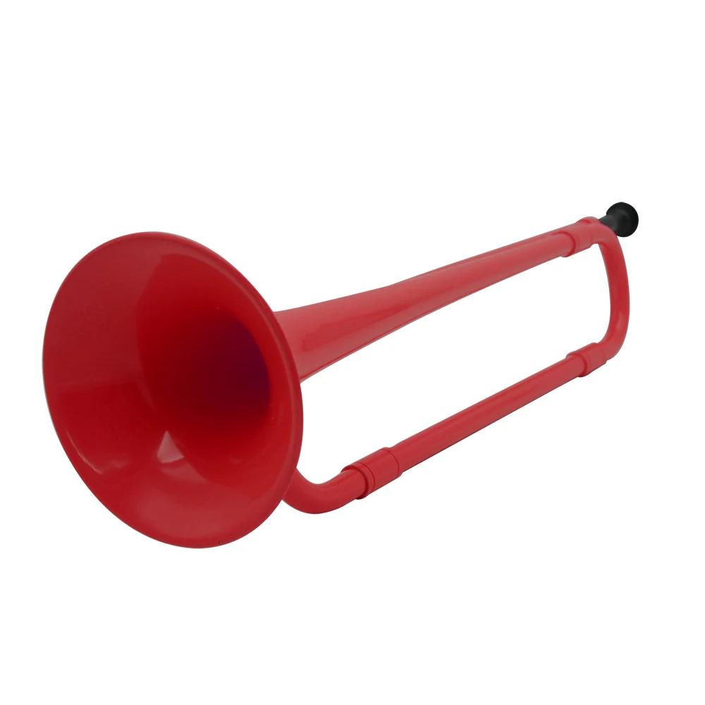 B Flat Red Bugle Trumpet School Band Cavalry Plastic Horn Cavalry Trumpet With Mouthpiece Musical Instrument Children's Gifts