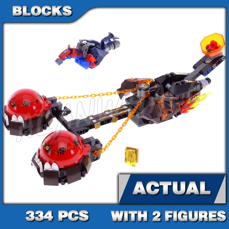 334pcs Nexoes Knights Beast Master's Chaos Chariot Hover Horse Shields 10483 Building Block Sets Compatible with Model