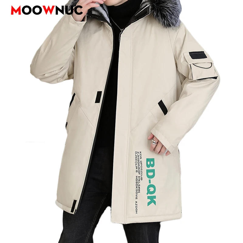 Men's Fashion Windbreaker Parka Coat Streetwear Male Jacket Windproof Casual Autumn Winter Warm Hombre New Mid-length