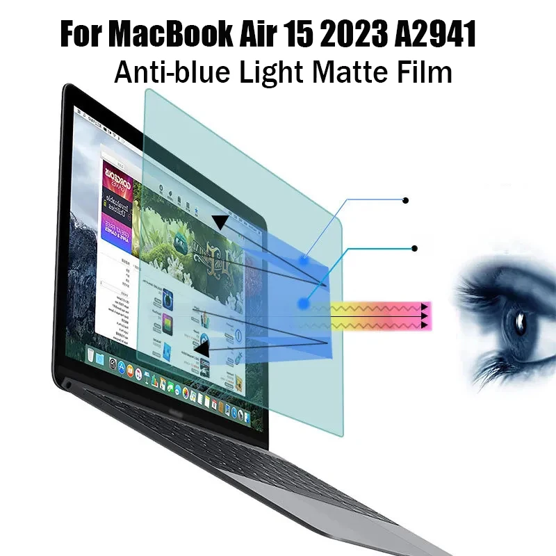 Ochrona oczu ochraniacz ekranu Macbook Air 15 M2 Pro 14 16 2023 11 12 13 15 Cal ochrona przed niebieskim światłem matowa folia dla zwierząt domowych