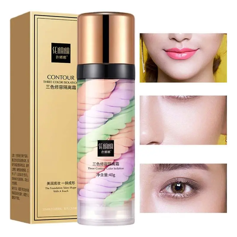 Three Colors Liquid Concealer Mixed Isolation Lotion Face Makeup Primer Base Isolation Cream Invisible Pore Concealer Foundation