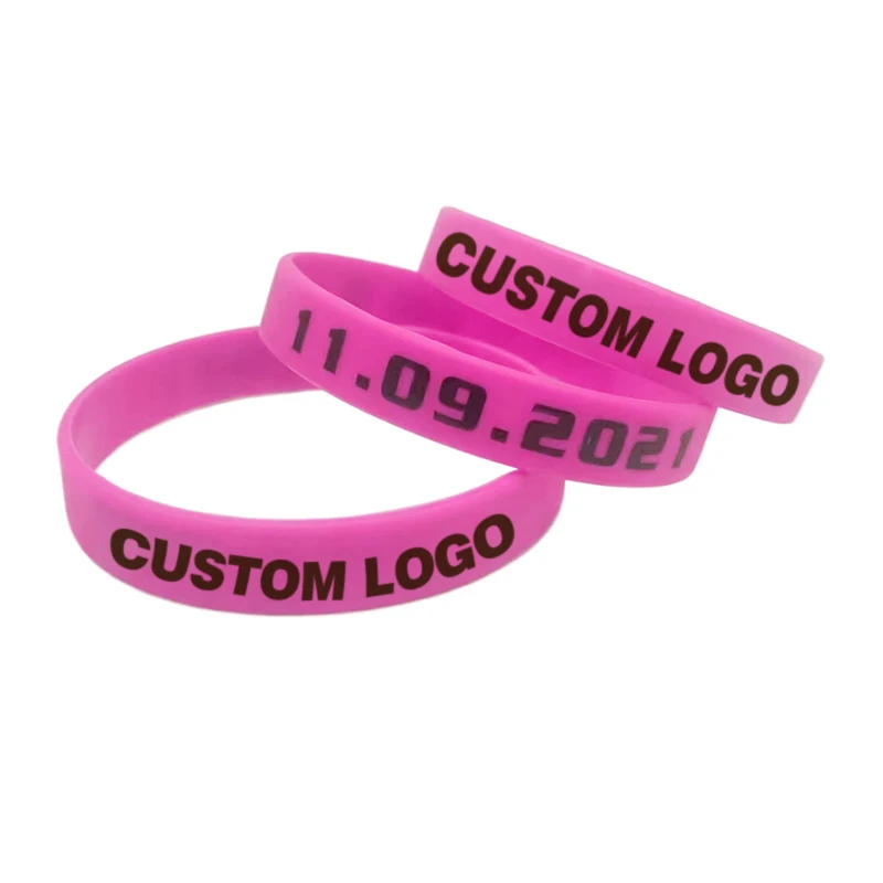 YERLLSOM 200pcs/Lot Custom Design Personalized Silicone Wristband Bracelet With Your Own Message or Logo