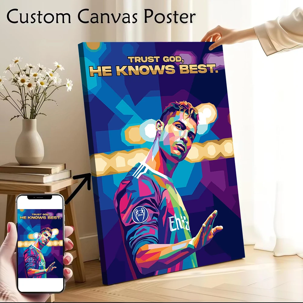 

Cristiano Ronaldo Pop Art Canvas Poster Pictures Wall Art Canvas Painting for Fans Decor Living Room Decorating Interior Bedroom