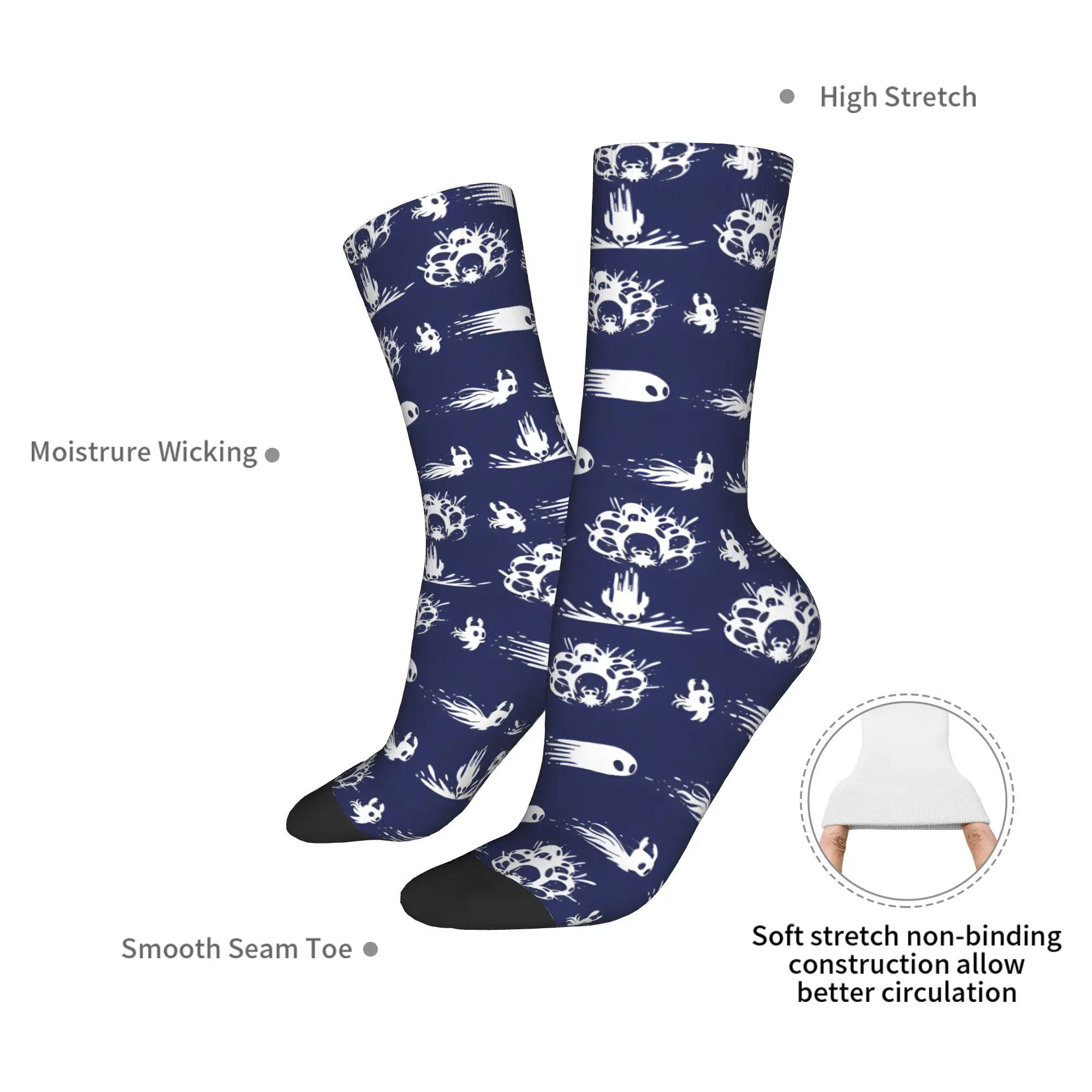 Chaussettes de jeu Hollow Knight pour hommes et femmes, chaussettes décontractées en Polyester, Harajuku, printemps été automne hiver, chaussettes à Tube central, cadeaux