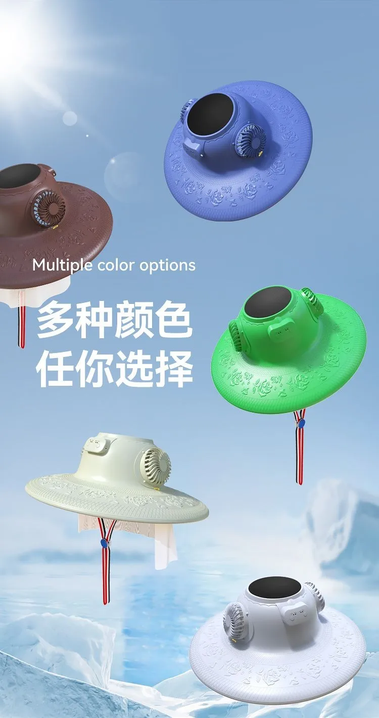 Multifunctional Summer Solar Charging with Twin Fan Hat Super Long Standby Outdoor Fan Hat