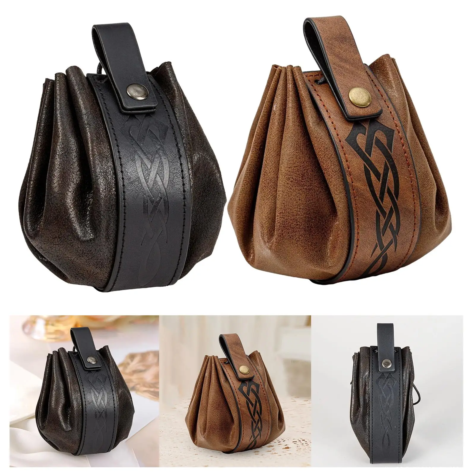 

Waist Belt Pouch Wear Resistant Portable Viking Style Dice Tray for Gift Present