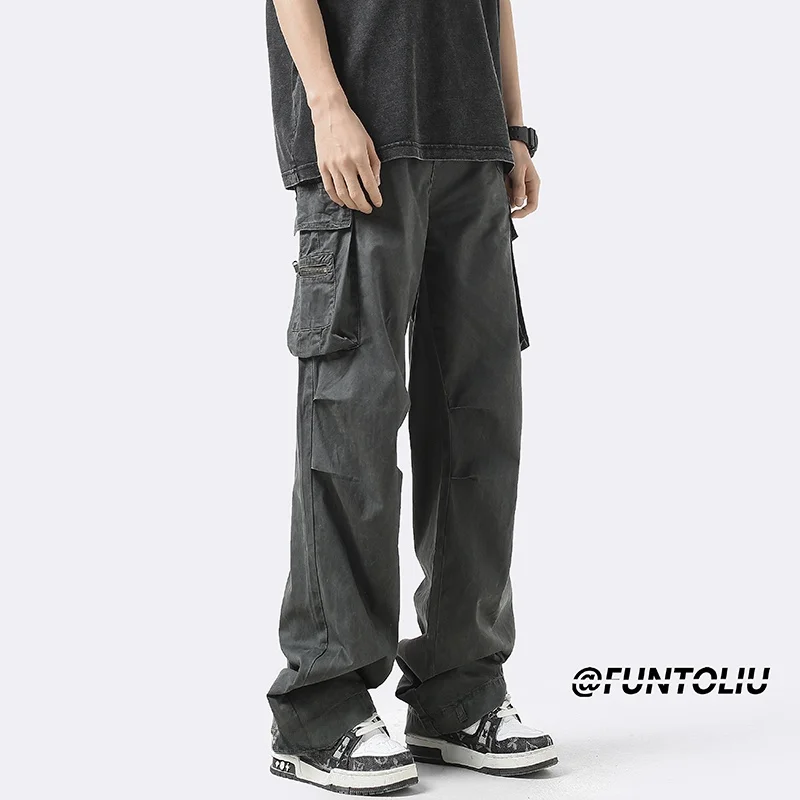 

Брюки мужские летние тактические прямого кроя в американском стиле High Street, быстросохнущие, с множеством карманов, повседневные