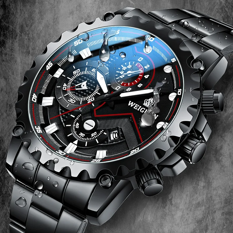 Men's fashion watch Stainless steel top brand luxury sports chronograph quartz watch