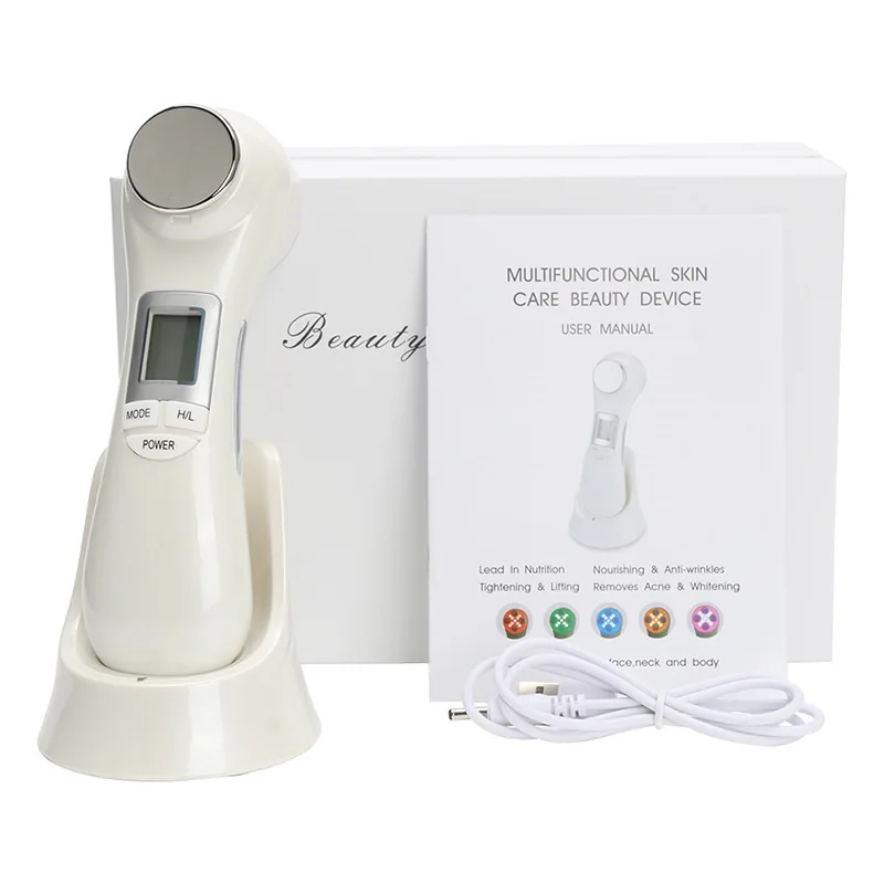 EMS مكركرنت العلاج بالضوء على الوجهين جهاز التجميل بالموجات فوق الصوتية ميزوثيرابي خالي من الإبرة الإنجليزية #5