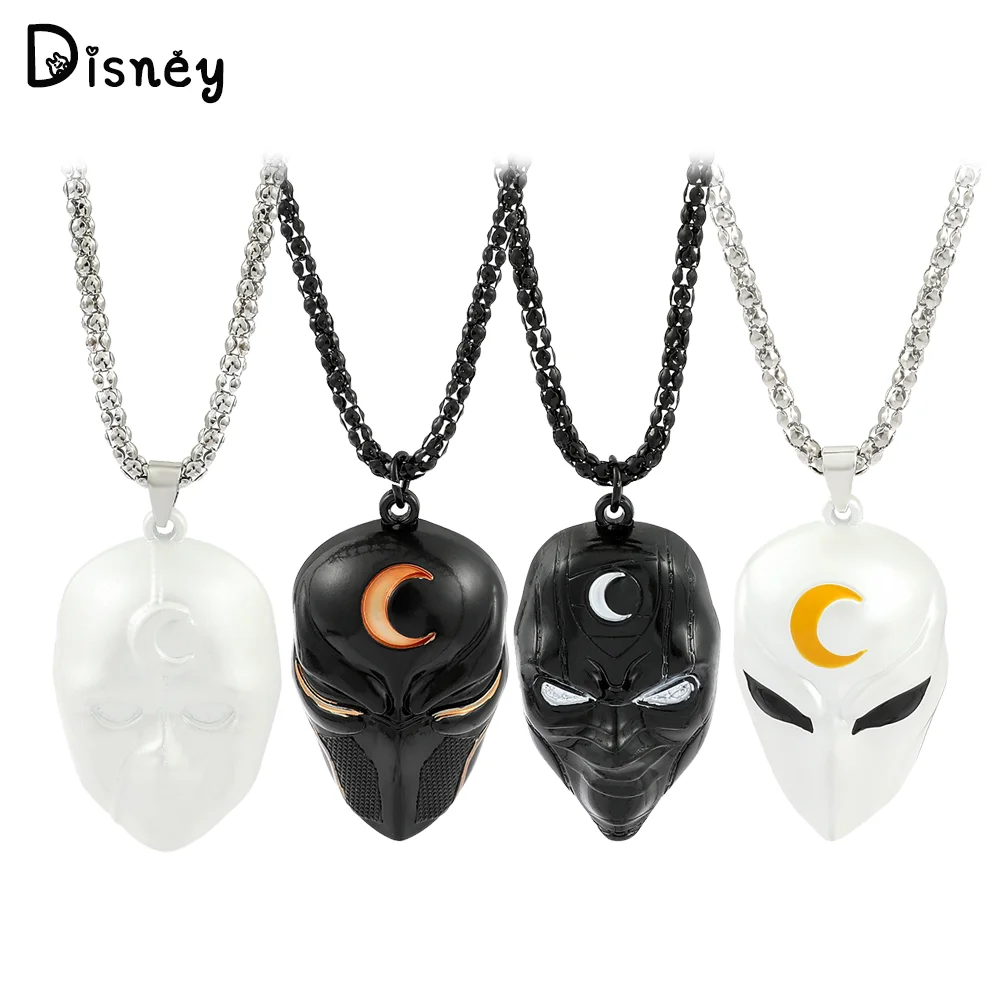 Marvel Superhero Moon Knight Pendant Necklace Neck Accessories Marc Spector Cosplay Costume Prop Avengers Necklace Jewelry Gifts