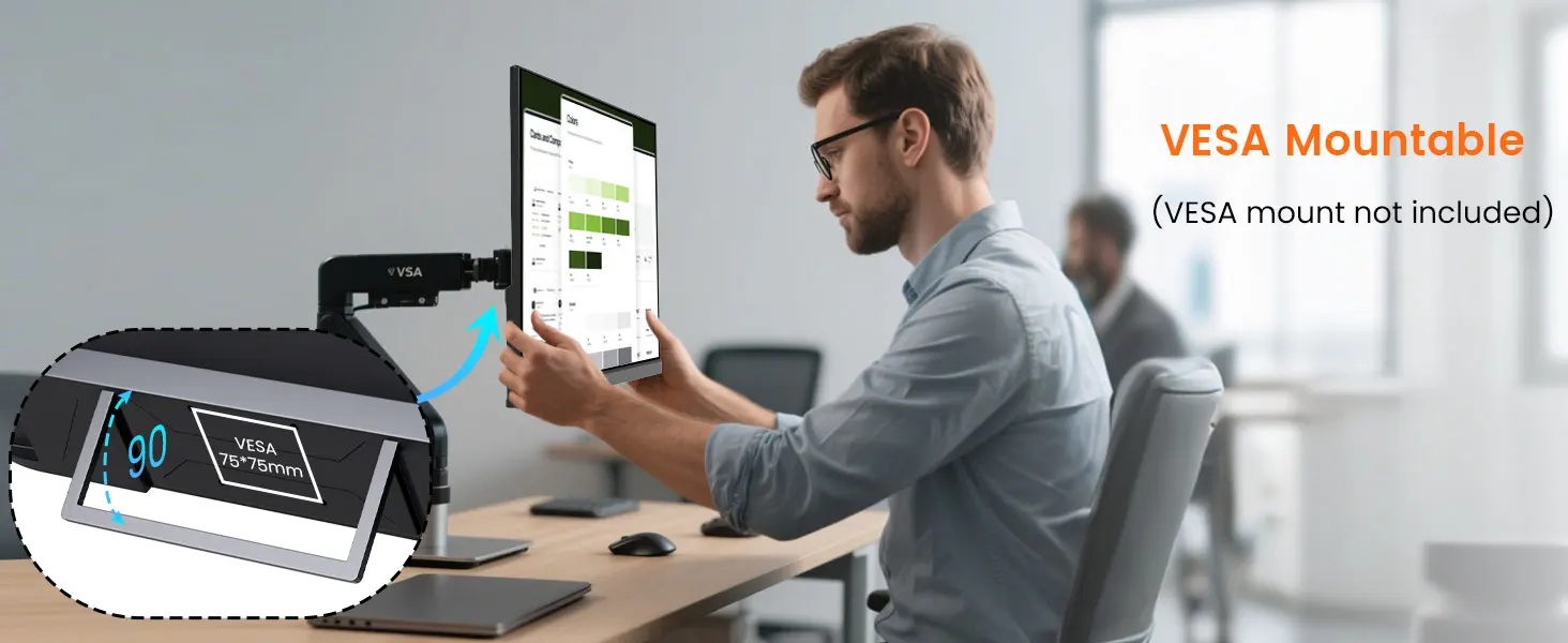 UPERFECT 24 Zoll 120 Hz tragbarer Gaming-Monitor FHD 180 ° Einstellbares großes Laptop-Display, externer zweiter Bildschirm für PC-Telefon, Steamdeck – Detail 10
