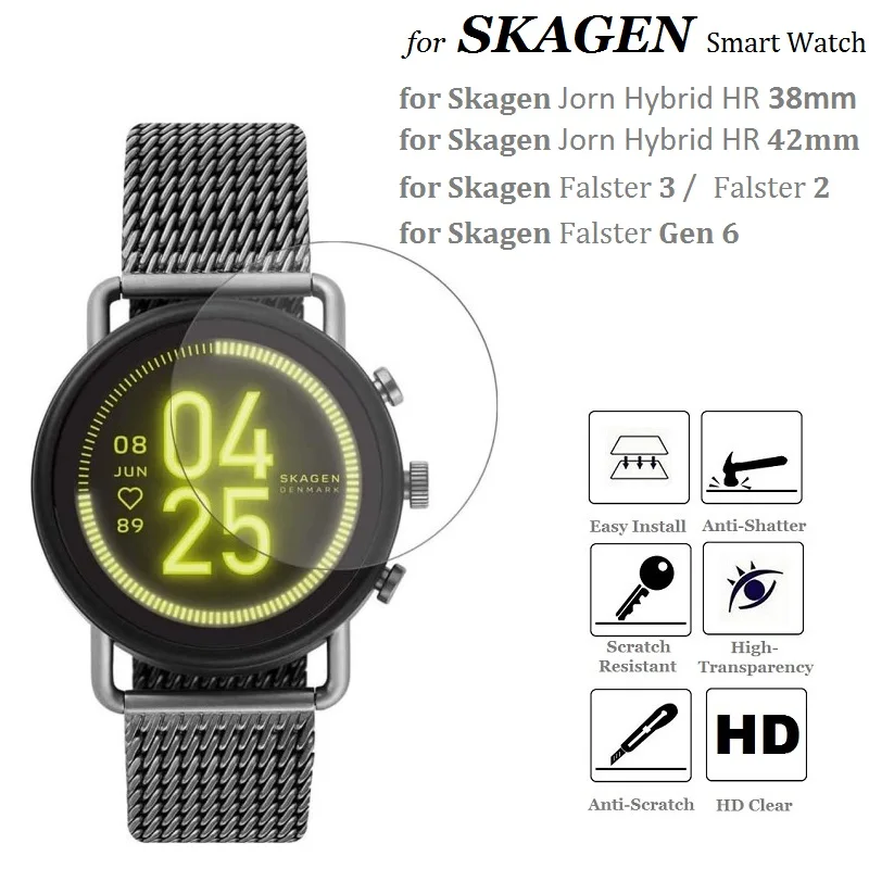 5 szt. Ochraniacz ekran Smart watcha do Skagen Falster Gen 6 Falster 3/2 Jorn Hybrid HR 38mm 42mm ochronna folia ze szkła hartowanego