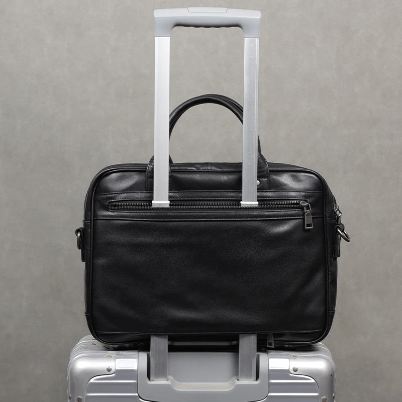 Valigetta in pelle di vacchetta di qualità Borsa da viaggio morbida in pelle di mucca Ture Borsa da uomo d'affari Nuova borsa a tracolla in vera pelle di mucca