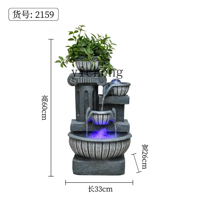 

TQH Modern Jianou Rockery Fountain Flow Ornament Living Room Shengcai Circulating Water Landscape Home Office Entrance Landing