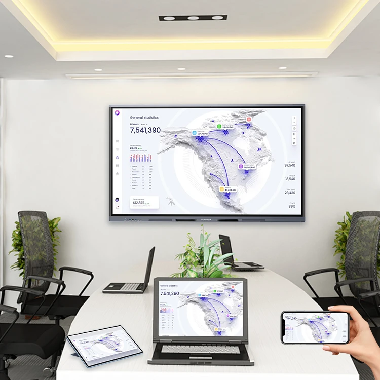 HUSHIDA 65 Inch Conference Wholesale High Quality Teaching Touch All-in-one Machine 20 Points LCD Led Panel