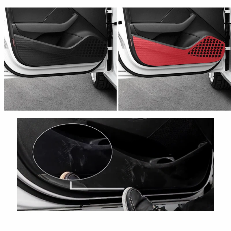 

Для Audi Q3/A3 2016-2018 аксессуары двери автомобиля противоударная защита от грязи накладка из углеродного волокна пленка наклейка внутренняя крышка протектор