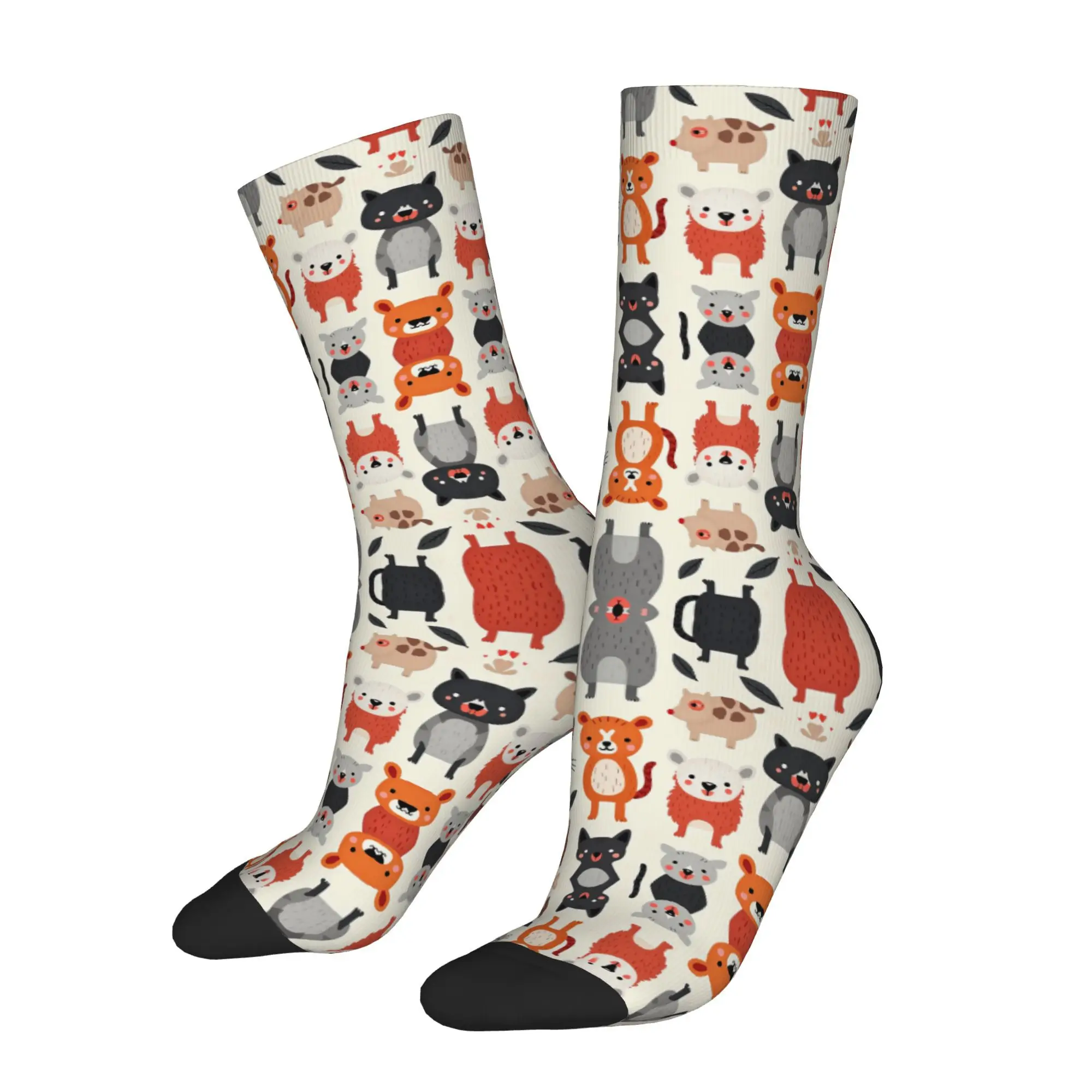 Funny Happy Cute Bear Rabbit Deer Cat Dog Fox Retro Harajuku  Hip Hop Casual Sock tops fugees