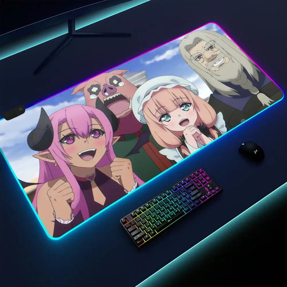 Demon Mage Human Mouse Pad Gaming mat LED lighted non-slip base waterproof large deskpad soft surface