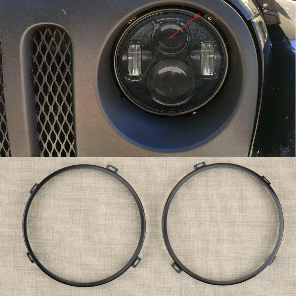 

1 пара, черное автомобильное Крепежное кольцо 7 дюймов для фар Jeep Wrangler JK 2007-2011 2012 2013 2014 2015 2016 2017 2018