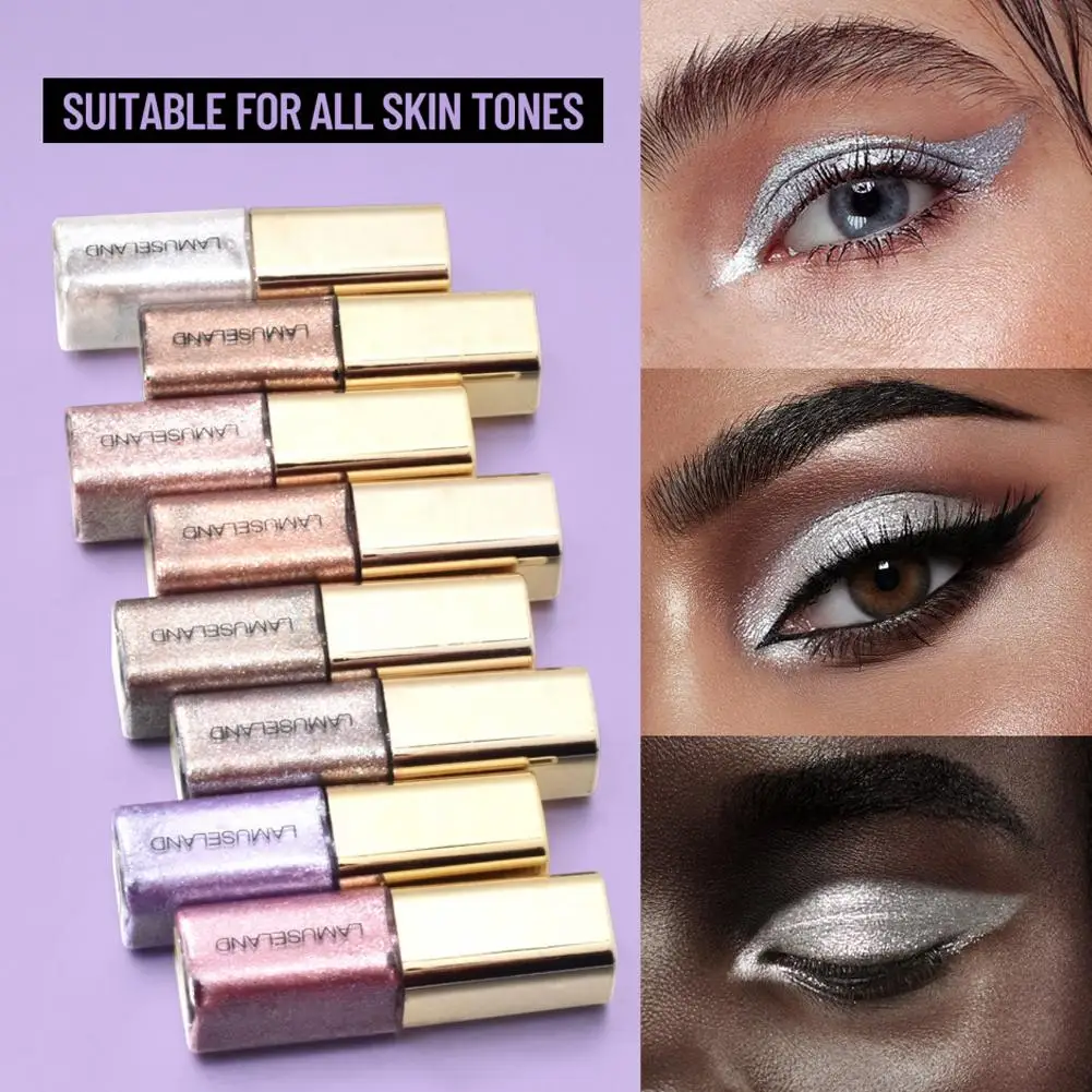 真珠のような液体アイシャドウメイクアップナチュラルスモーキーシルバーシマーグリッターダイヤモンドシャドウまぶた用防水美容ハイライター