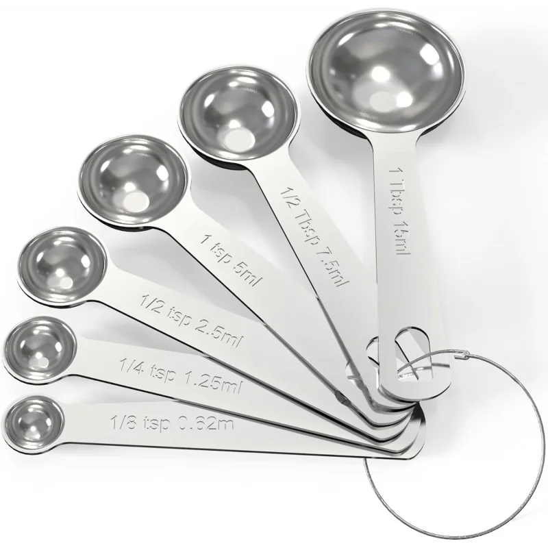 

TILUCK Stainless Steel Measuring Spoon Set,Coffee spoon,Kitchen Gadgets Cooking and Baking,6 Set