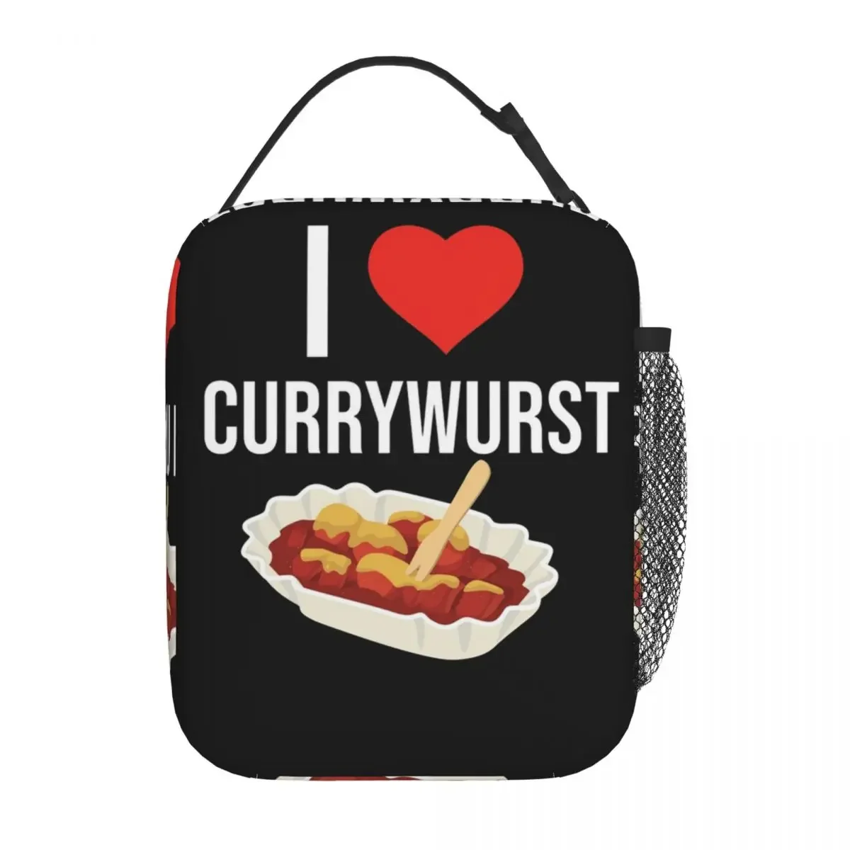 أنا أحب Currywurst Ruhrpott حقيبة الغداء المعزولة للنساء والأطفال صناديق الطعام المحمولة صندوق الغداء الحراري حمل #5