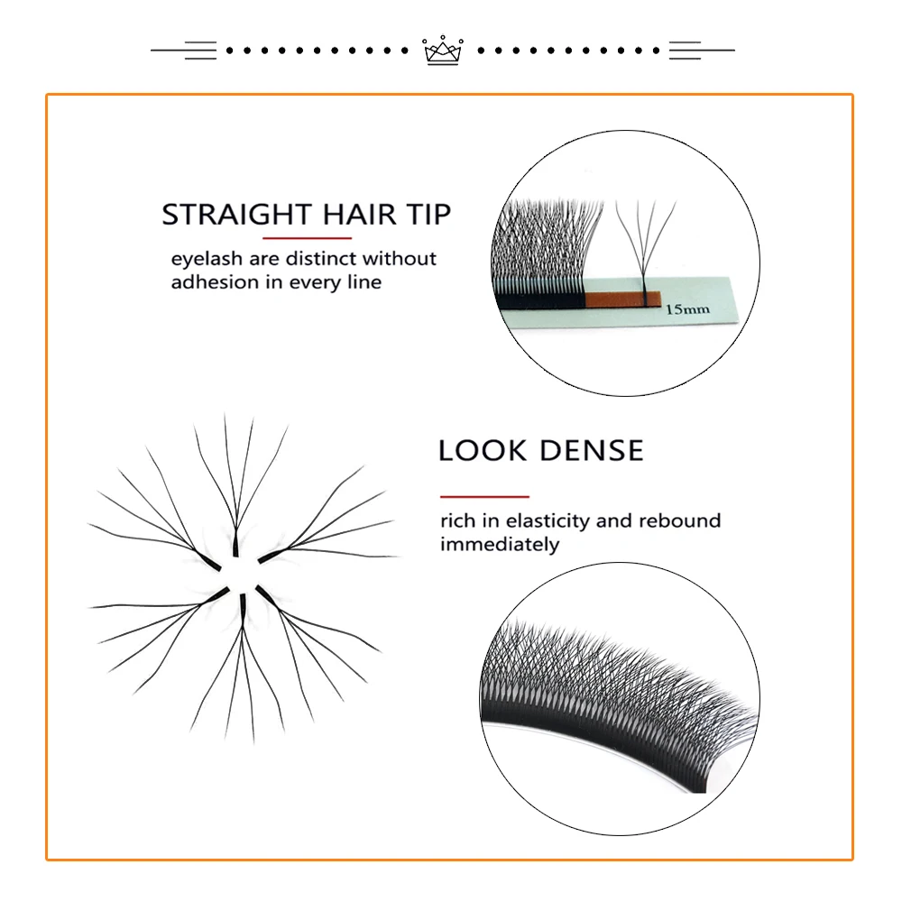 4D W Wimpernverlängerung 5D 3D Russland Volumen Wimpern Flauschige vorgefertigte Fächer Kleeblatt Nerz Faux Cil Lashes Dolly Hybrid Wimpern 3D Cilios – Detail 4