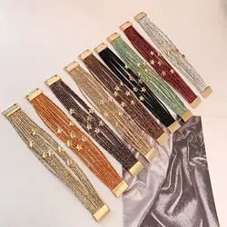 Leather Multi layer Magnetic Buckle Bracelet Woven New Fashion Handmade Male Women Leather Bracelets Bangle Wholesale Jewelry Gi