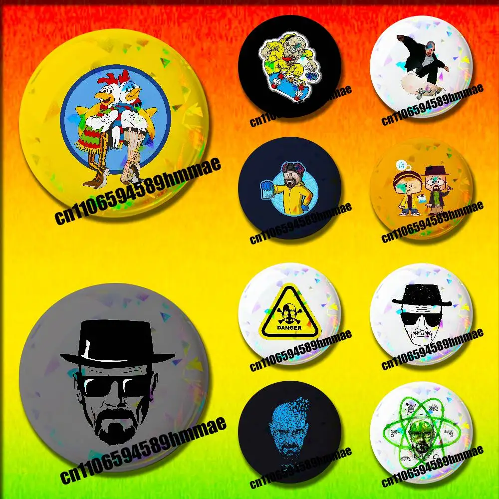 

For Bryan Cranston Walter White B-Breaking Bad Emblem Round Pins Insignia Badge Cover Ornament 75mm Cosplay Brooch Button
