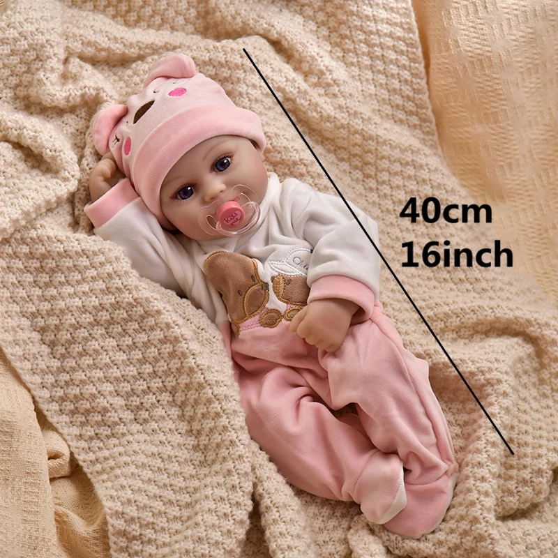 15 Inch Finished Reborn Baby Doll Full Silicone Vinyl Girl Washable Maddie 40cm Reborn Doll Reborn Bebe Doll Christmas Toys