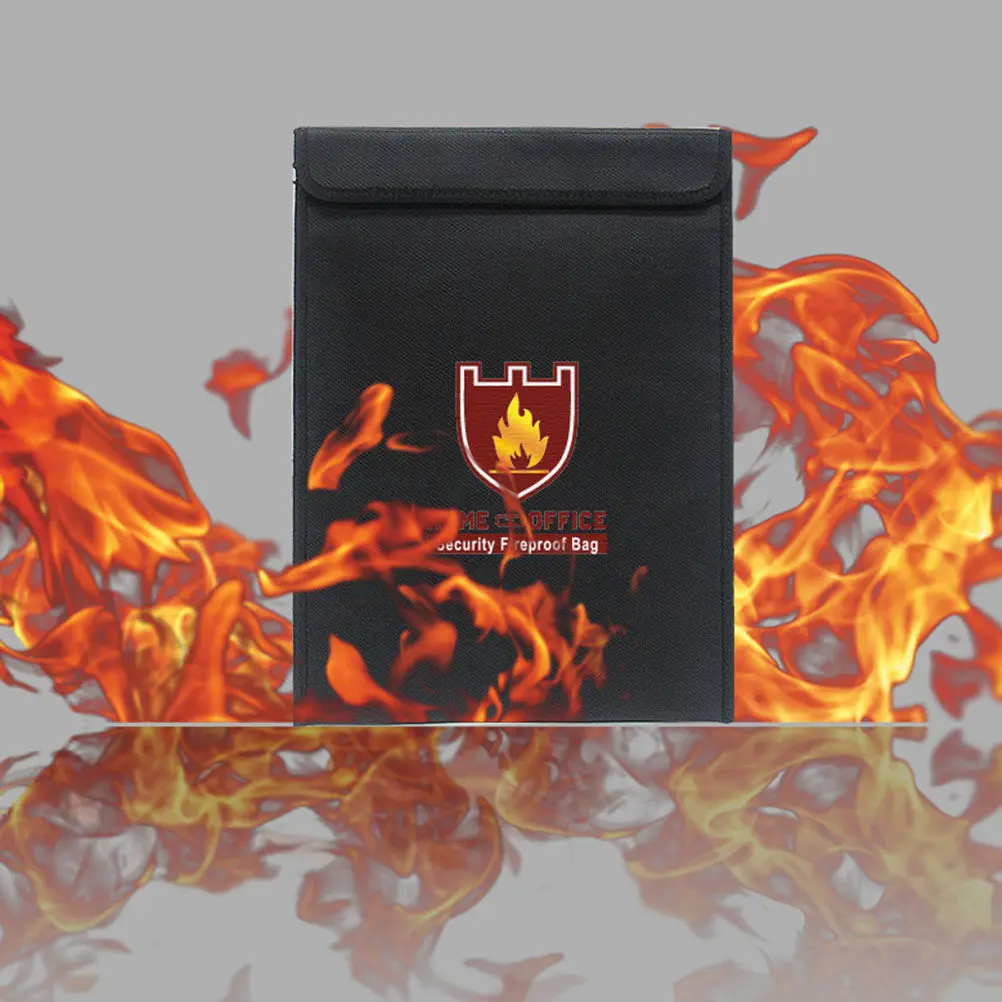 

Fireproof File Bag 38x28cm Heavy Duty Waterproof for Documents Passports Cash Family Album Business Use