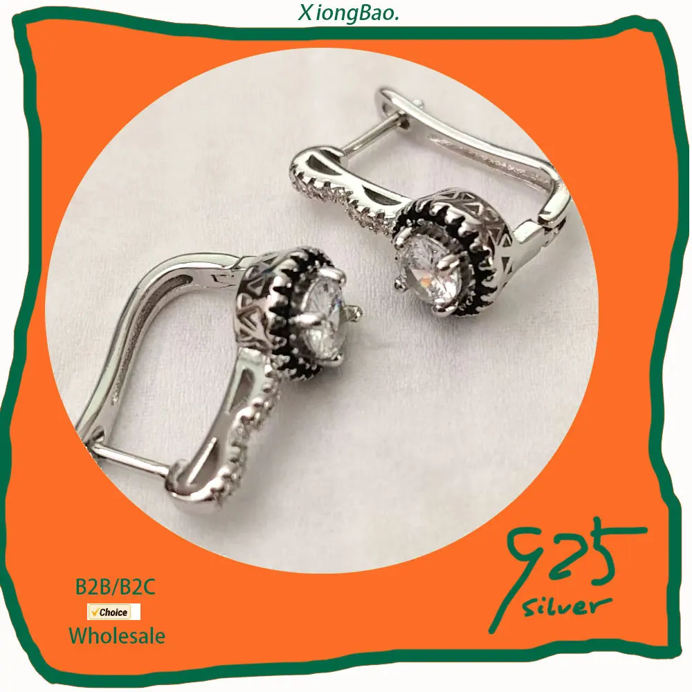

Drop Earrings for Women with Black&White Stone Jewelry Stamp 925 Sterling Silver Engagement Brincos 2026 New Vintage Genuine Hot
