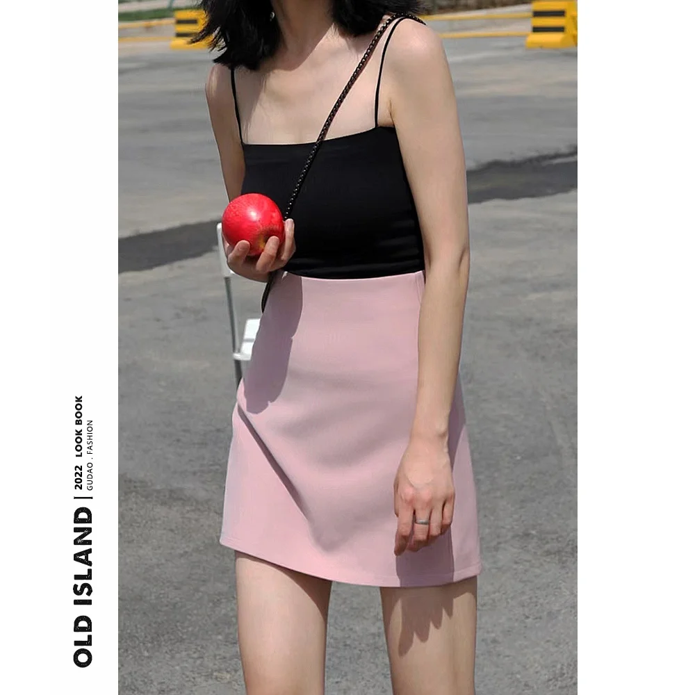 

Classic A-Line Suit Skirt for Women High Waist Slim Fit Polyester Fiber Summer Commute Sle Versatile ort Skirt