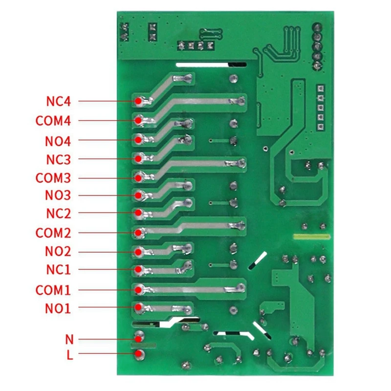 AC 85-256V 4CH RF+Manual Integrated Control Switch Smart Wireless Remote Control Switch For Lamps, Motors, Elevators