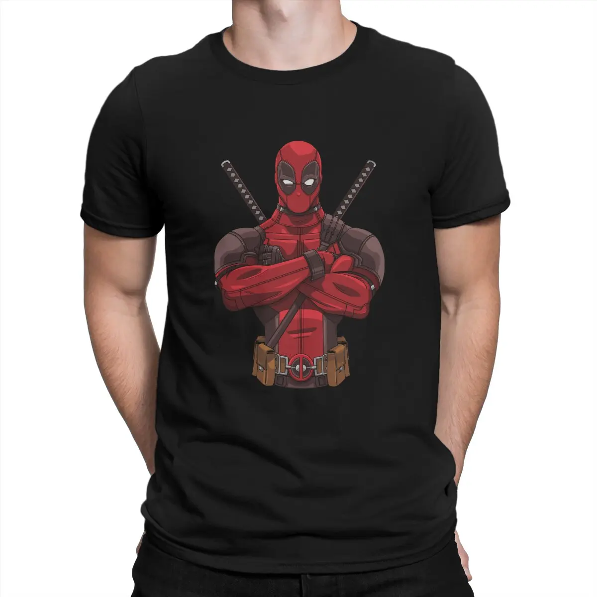 Funny Main Character T-Shirt for Men Round Collar 100% Cotton T Shirts Disney Deadpool Film Short Sleeve Tees Graphic Printed