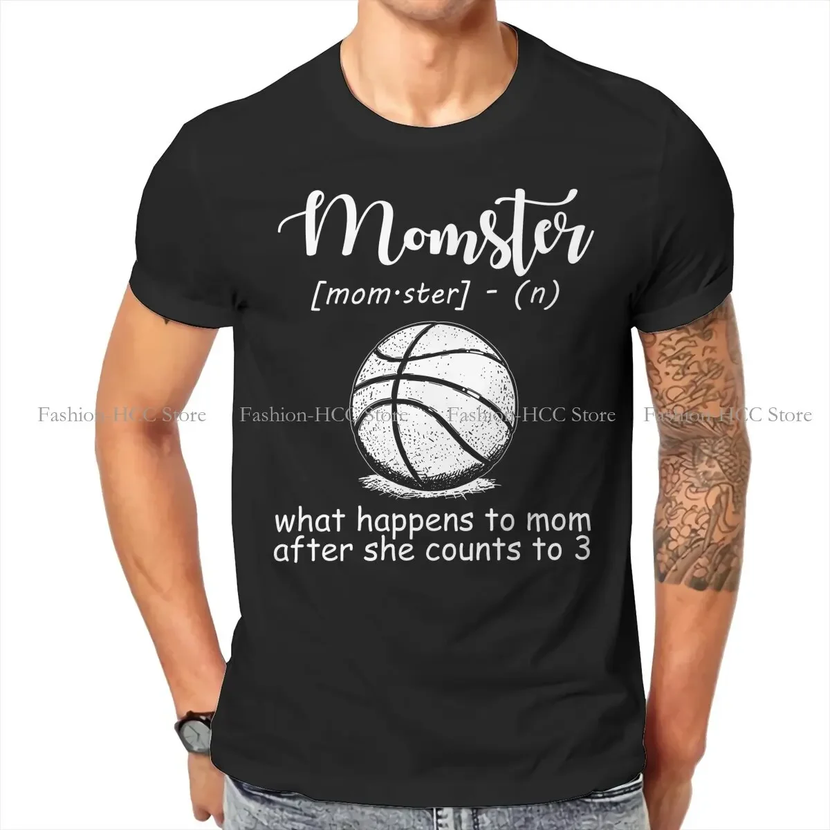 Basketball Crewneck TShirts Momster Definition Mom Print Men's T Shirt New Trend Size S-6XL